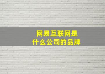 网易互联网是什么公司的品牌