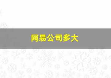 网易公司多大