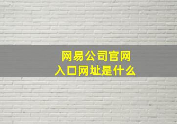 网易公司官网入口网址是什么