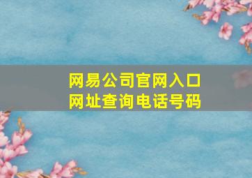 网易公司官网入口网址查询电话号码