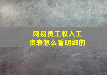 网易员工收入工资表怎么看明细的