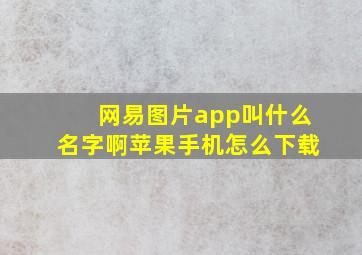 网易图片app叫什么名字啊苹果手机怎么下载