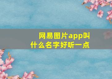 网易图片app叫什么名字好听一点