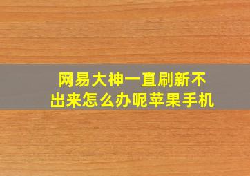 网易大神一直刷新不出来怎么办呢苹果手机