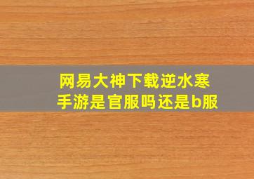 网易大神下载逆水寒手游是官服吗还是b服