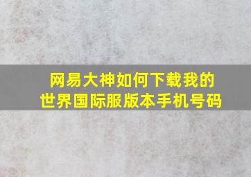 网易大神如何下载我的世界国际服版本手机号码