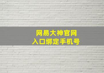 网易大神官网入口绑定手机号