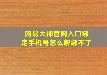 网易大神官网入口绑定手机号怎么解绑不了