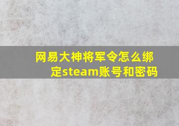 网易大神将军令怎么绑定steam账号和密码