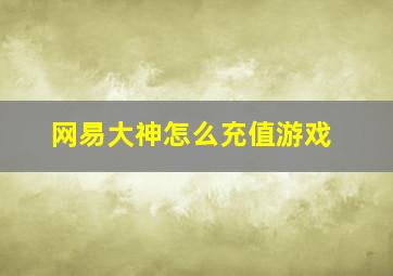 网易大神怎么充值游戏