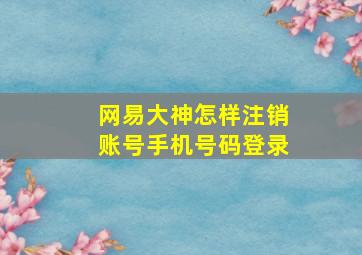 网易大神怎样注销账号手机号码登录