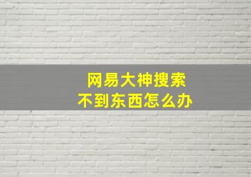 网易大神搜索不到东西怎么办