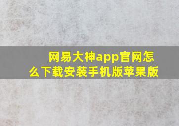 网易大神app官网怎么下载安装手机版苹果版