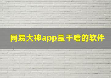 网易大神app是干啥的软件