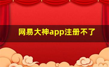 网易大神app注册不了