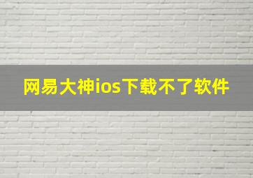 网易大神ios下载不了软件