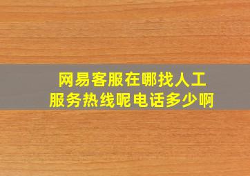 网易客服在哪找人工服务热线呢电话多少啊