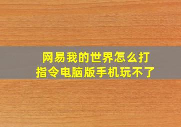 网易我的世界怎么打指令电脑版手机玩不了