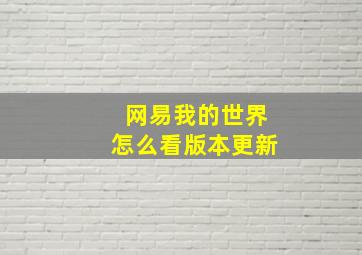 网易我的世界怎么看版本更新