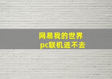 网易我的世界pc联机进不去