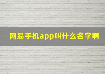 网易手机app叫什么名字啊