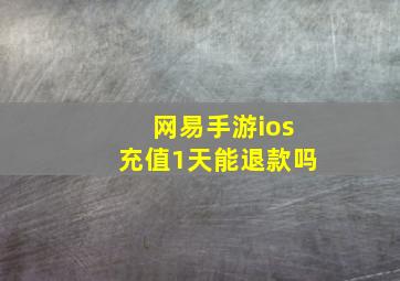 网易手游ios充值1天能退款吗