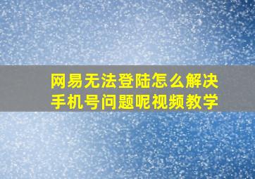 网易无法登陆怎么解决手机号问题呢视频教学