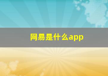 网易是什么app