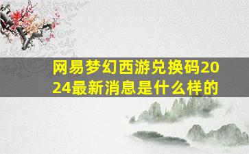 网易梦幻西游兑换码2024最新消息是什么样的