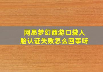 网易梦幻西游口袋人脸认证失败怎么回事呀