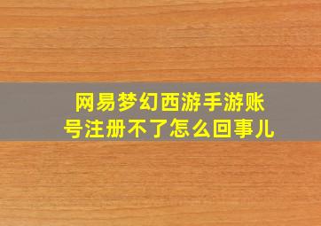 网易梦幻西游手游账号注册不了怎么回事儿