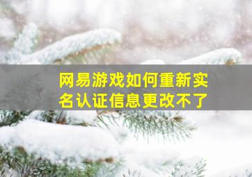 网易游戏如何重新实名认证信息更改不了