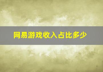 网易游戏收入占比多少