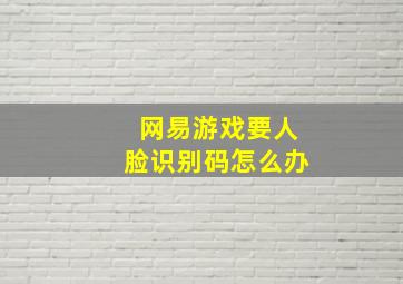 网易游戏要人脸识别码怎么办