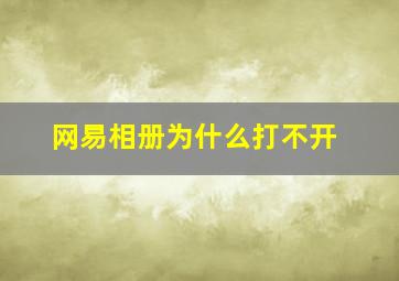 网易相册为什么打不开