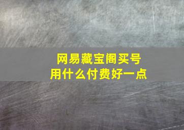 网易藏宝阁买号用什么付费好一点