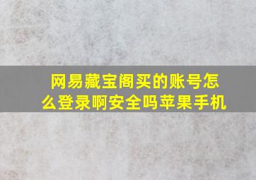 网易藏宝阁买的账号怎么登录啊安全吗苹果手机