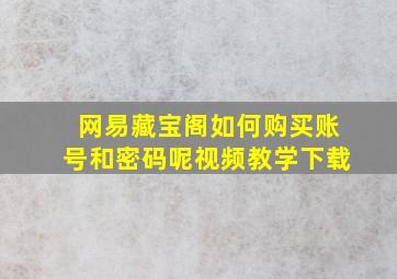 网易藏宝阁如何购买账号和密码呢视频教学下载