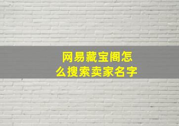 网易藏宝阁怎么搜索卖家名字