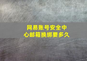 网易账号安全中心邮箱换绑要多久