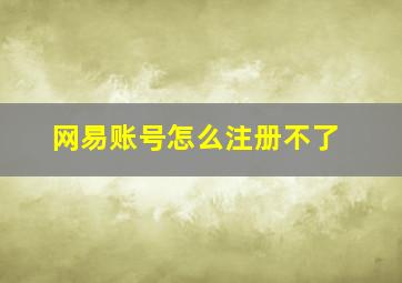 网易账号怎么注册不了