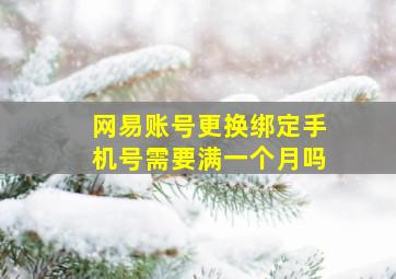 网易账号更换绑定手机号需要满一个月吗