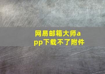 网易邮箱大师app下载不了附件