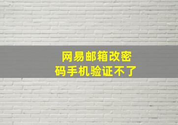 网易邮箱改密码手机验证不了