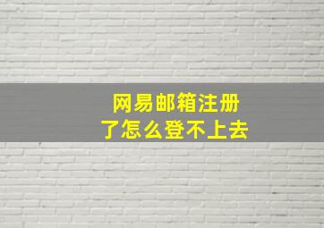 网易邮箱注册了怎么登不上去