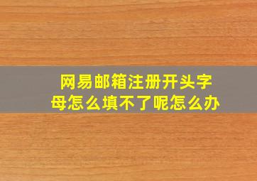 网易邮箱注册开头字母怎么填不了呢怎么办