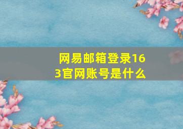 网易邮箱登录163官网账号是什么