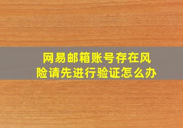 网易邮箱账号存在风险请先进行验证怎么办