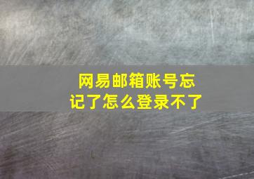 网易邮箱账号忘记了怎么登录不了