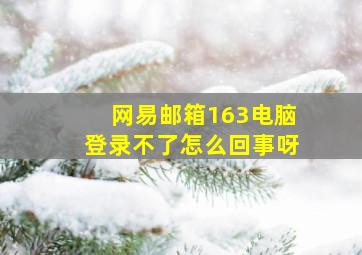 网易邮箱163电脑登录不了怎么回事呀